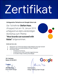 Stefan Haas - Google Voice Zertifikat