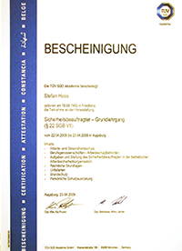 Stefan Haas - TÜV Süd Zertifikat